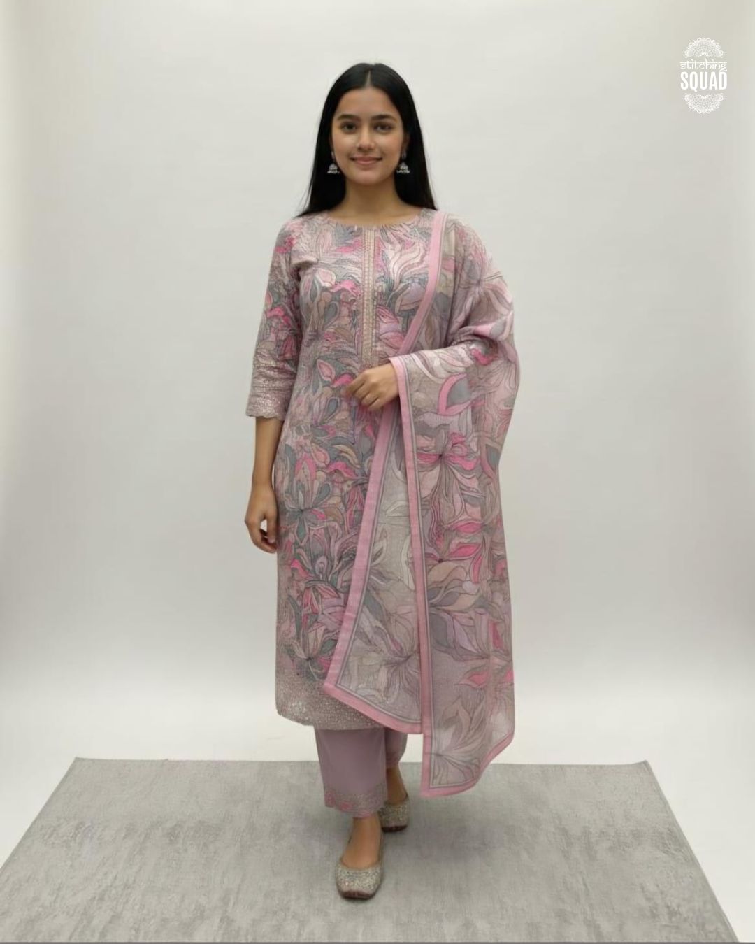 Velvet Elegance Printed Unstitched Suit Set