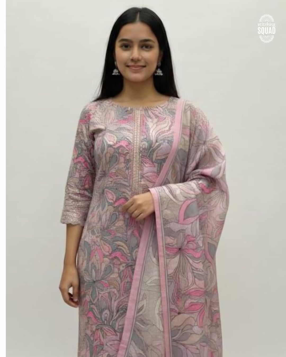 Velvet Elegance Printed Unstitched Suit Set