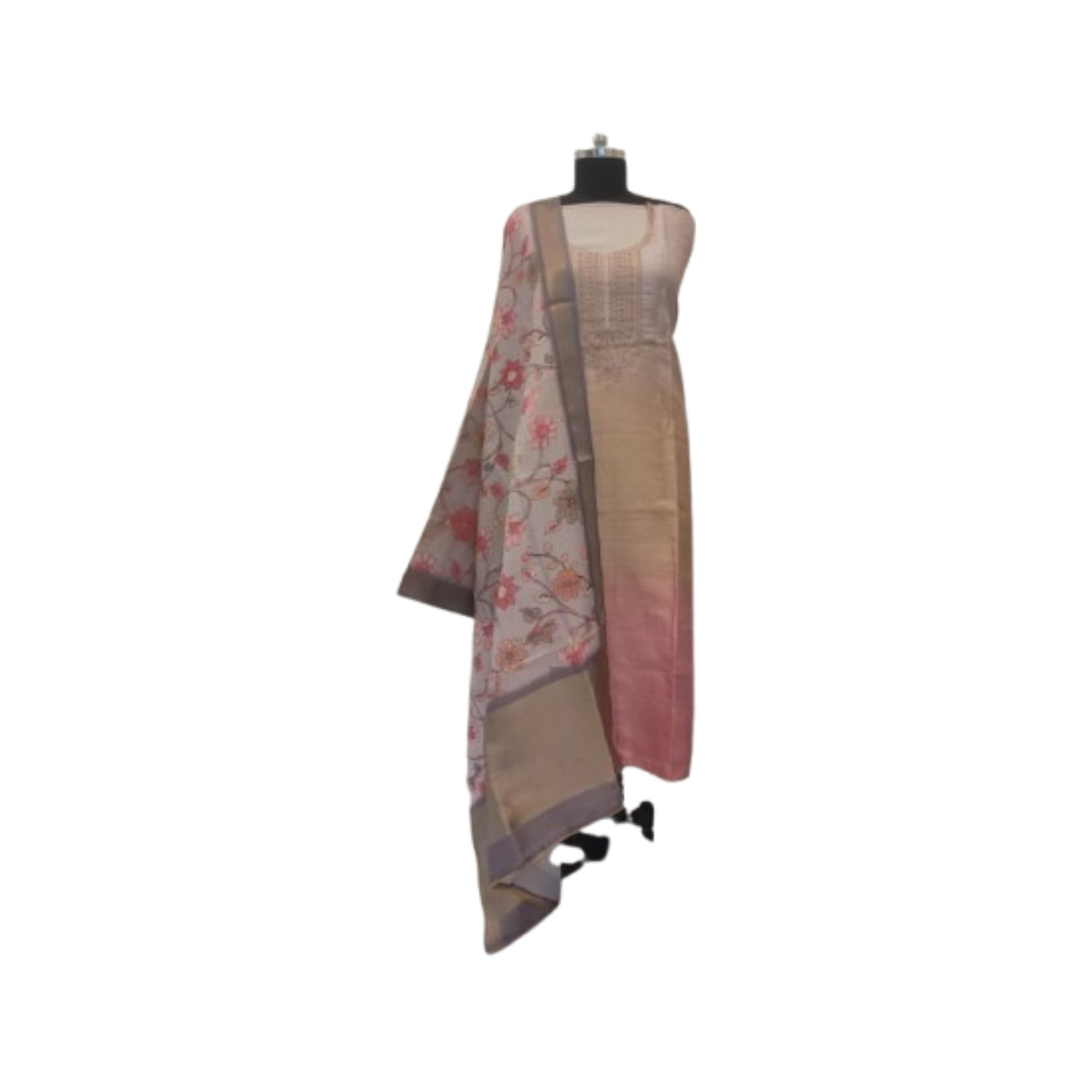 TISSUE UNSTITCH SUIT, HIGHLIGHT WITH PREMAKE MACHINE EMBROIDER NECK