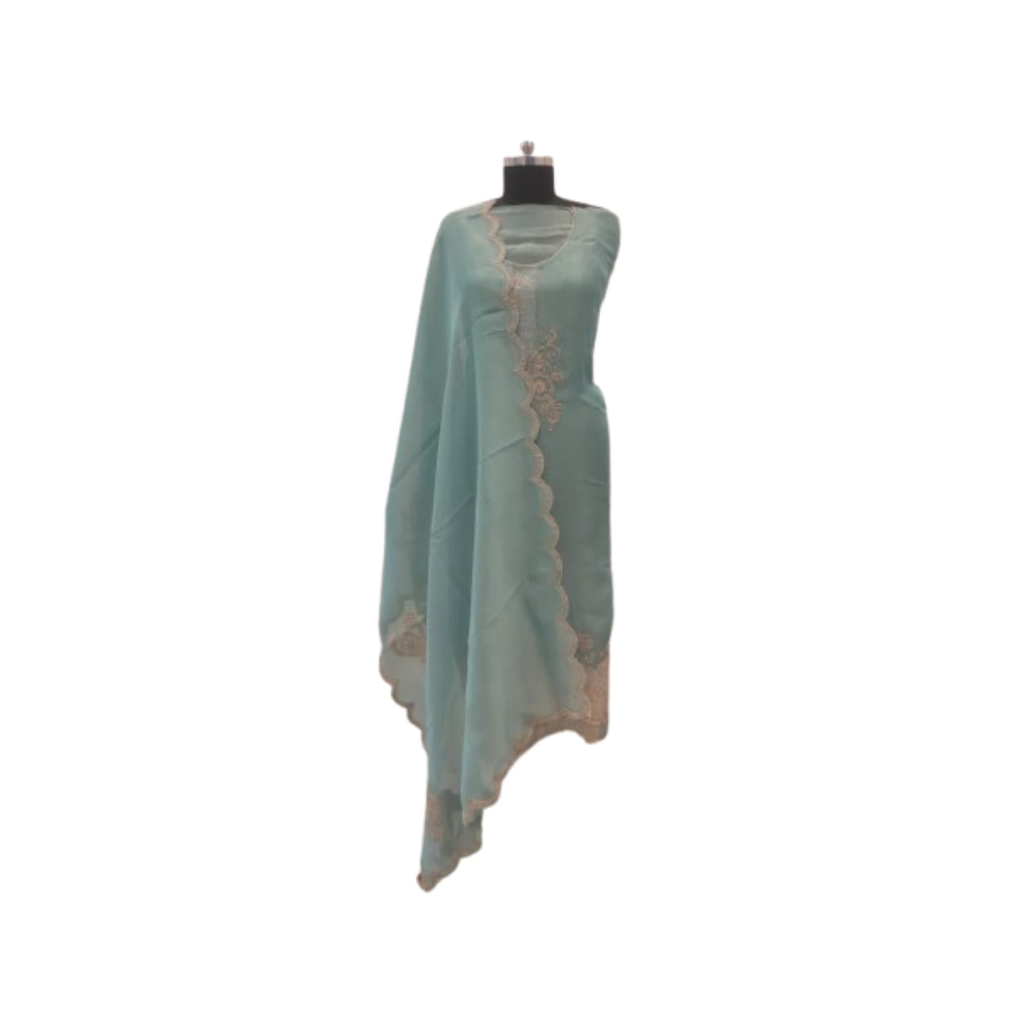 TISSUE UNSTITCH SUIT HIGHLIGHT WITH ZARI EMBROIDERY