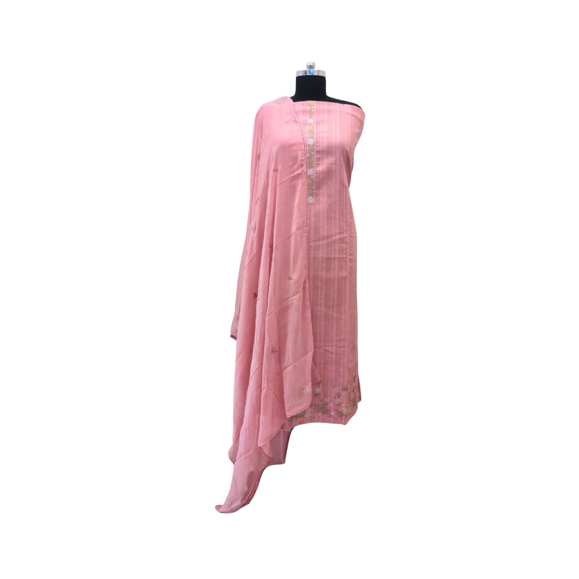 Stripes meet sophistication! Beautifully embroidered cotton suits for women for effortless style