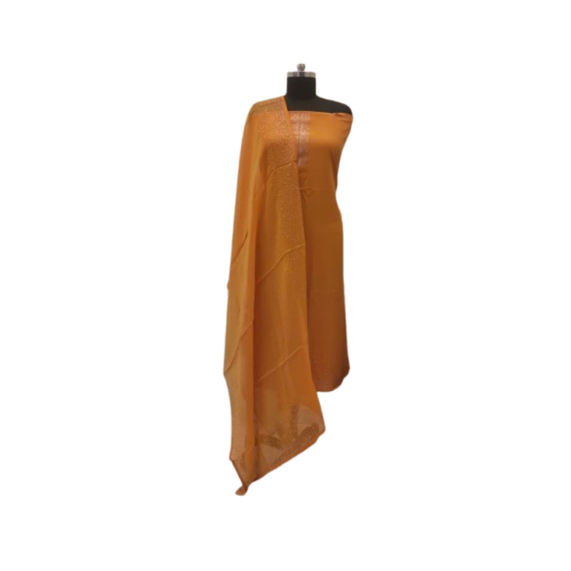 SATIN UNSTITCH SUIT HIGHLIGHT WITH STONE WORK