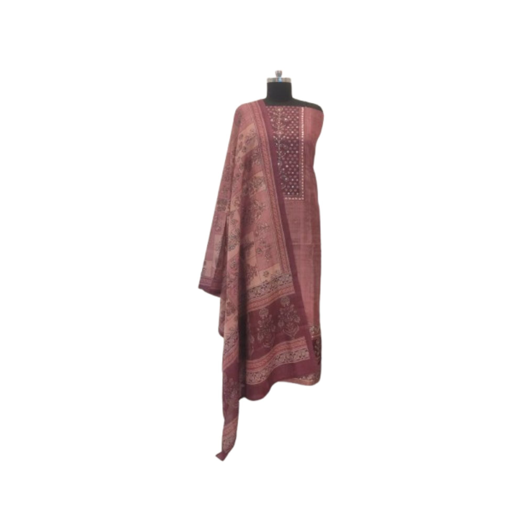 NOKIA SILK UNSTITCH SUIT HIGHLIGHT WITH RAJASTHANI MIRROR WORK