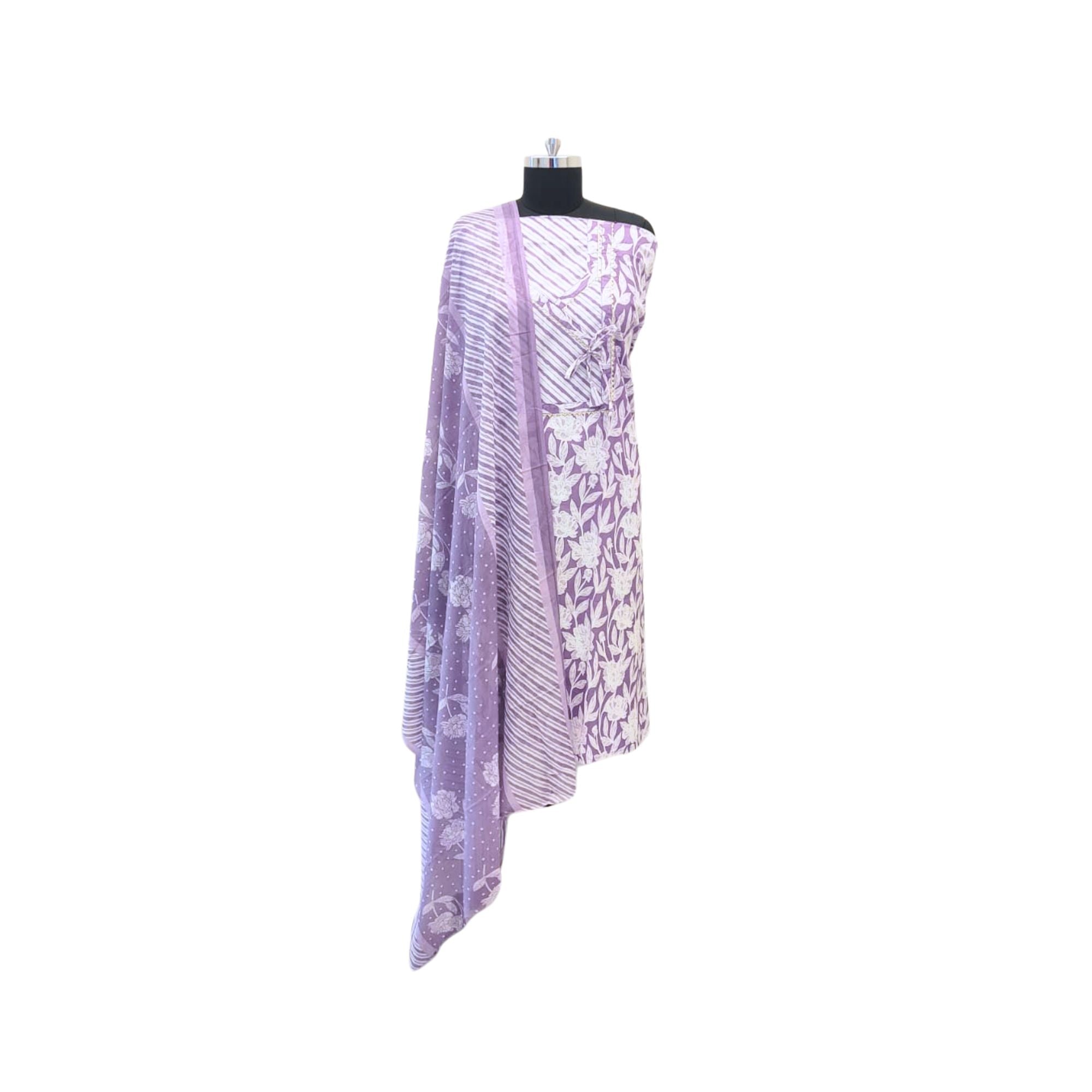 PRINTED COTTON UNSTITCH SUIT