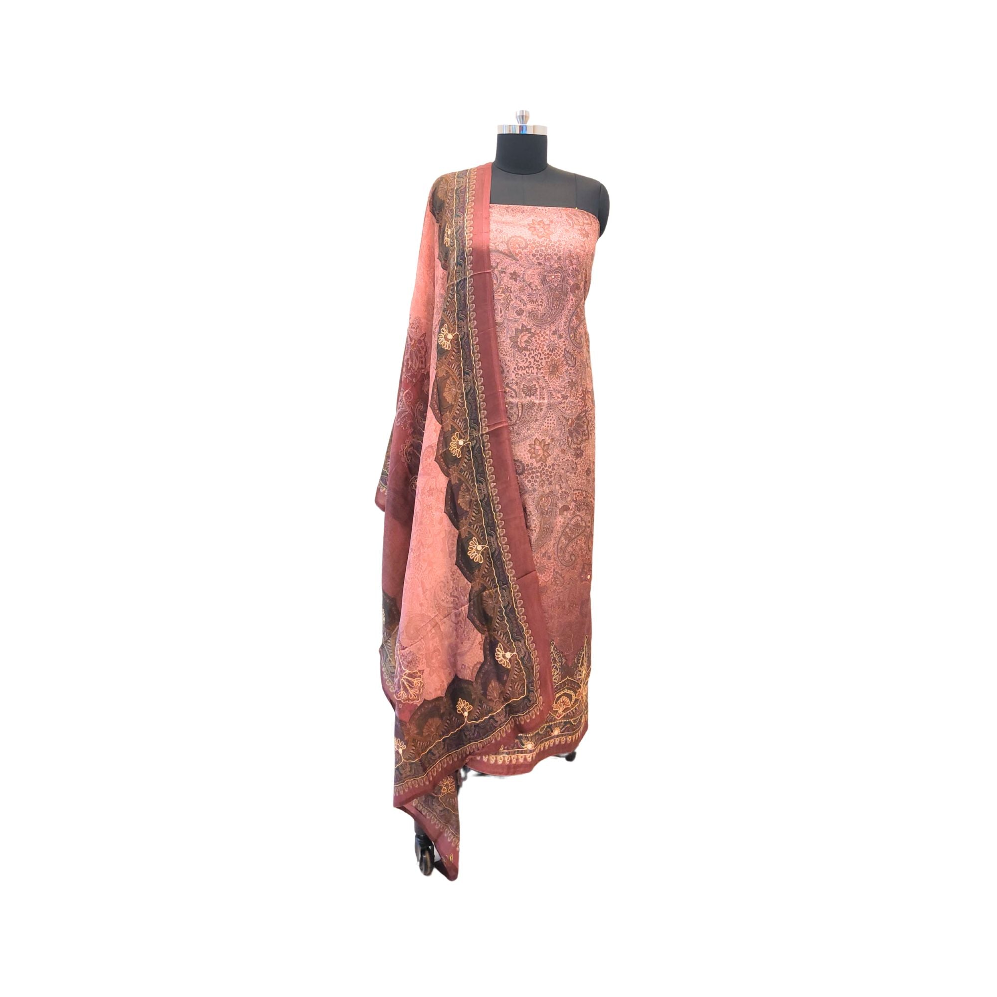 Vibrant prints, luxurious silk — paisley and floral digital printed suit. Perfect suits for women.