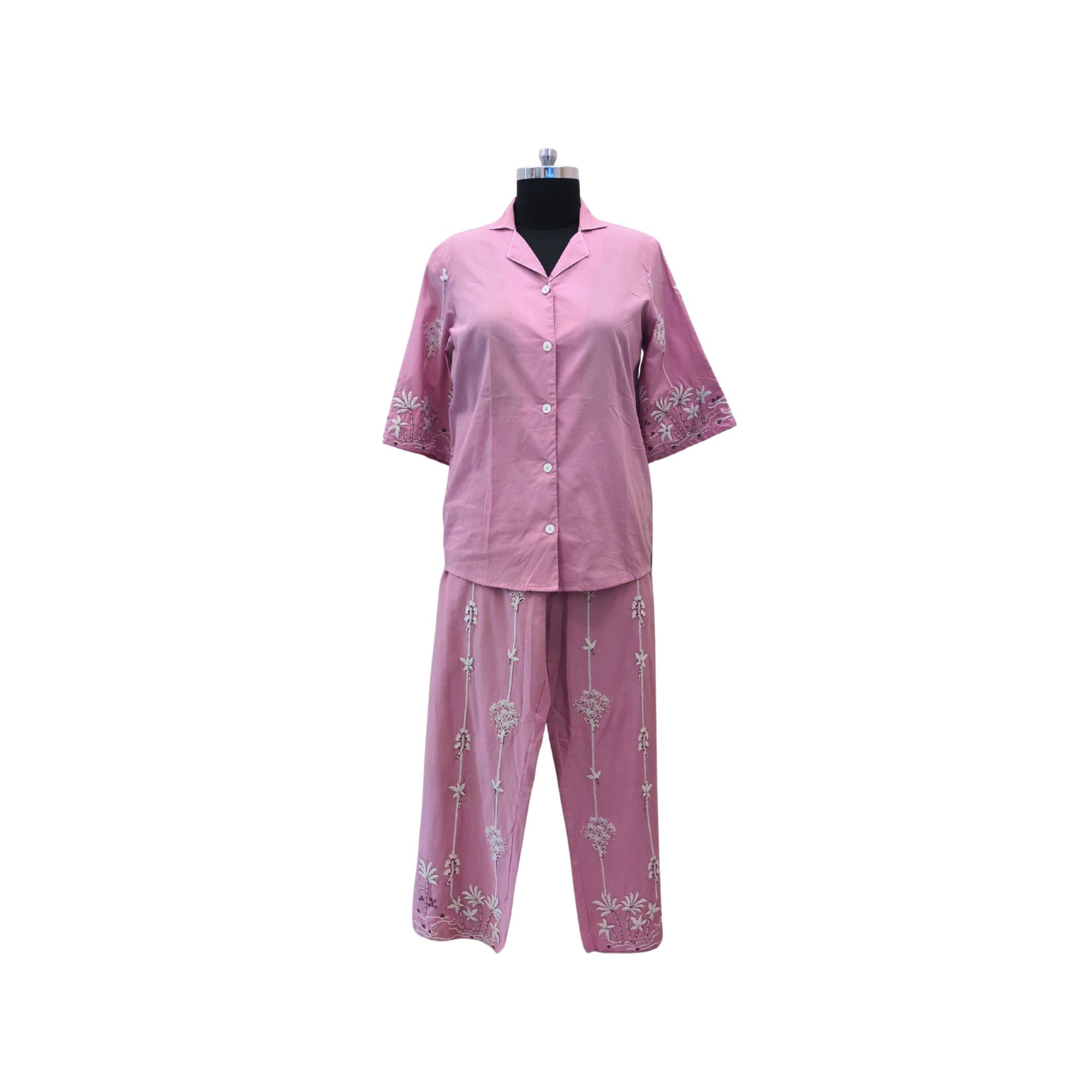 Stylish and statement-making — co-ord set with delicate machine embroidery for women.