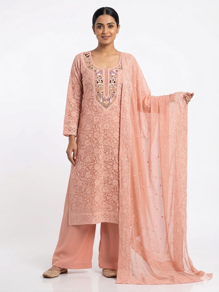 Elevate your ethnic wardrobe with this masterpiece of delicate craftsmanship and contemporary grace.