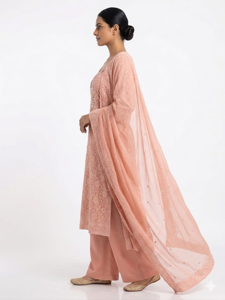 Elevate your ethnic wardrobe with this masterpiece of delicate craftsmanship and contemporary grace.