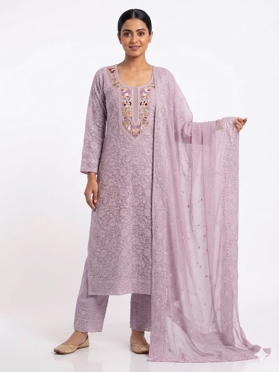 Elevate your ethnic wardrobe with this masterpiece of delicate craftsmanship and contemporary grace.