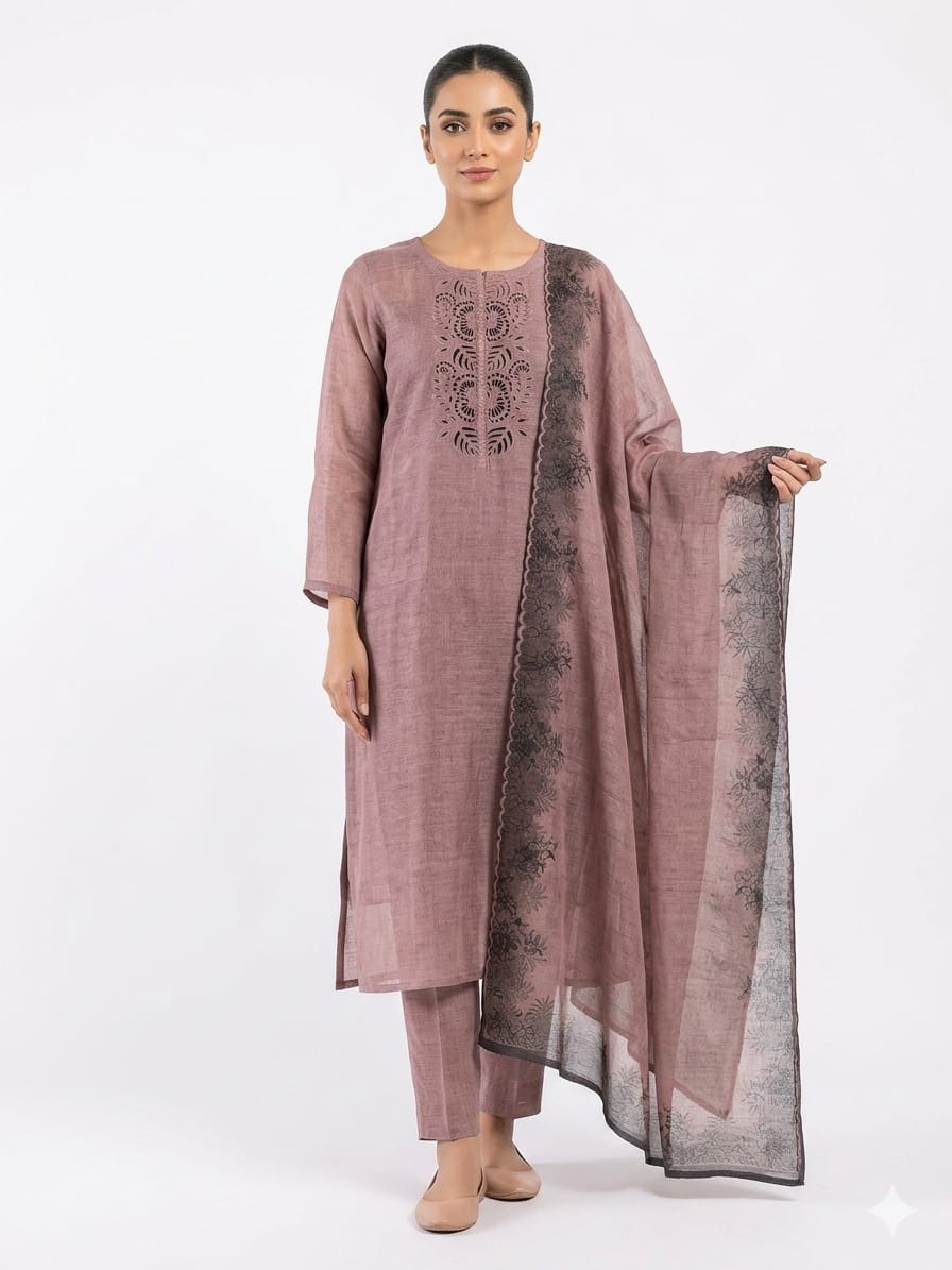 The Sculpted Chanderi Edit: Precision Cutwork & Floral Grace