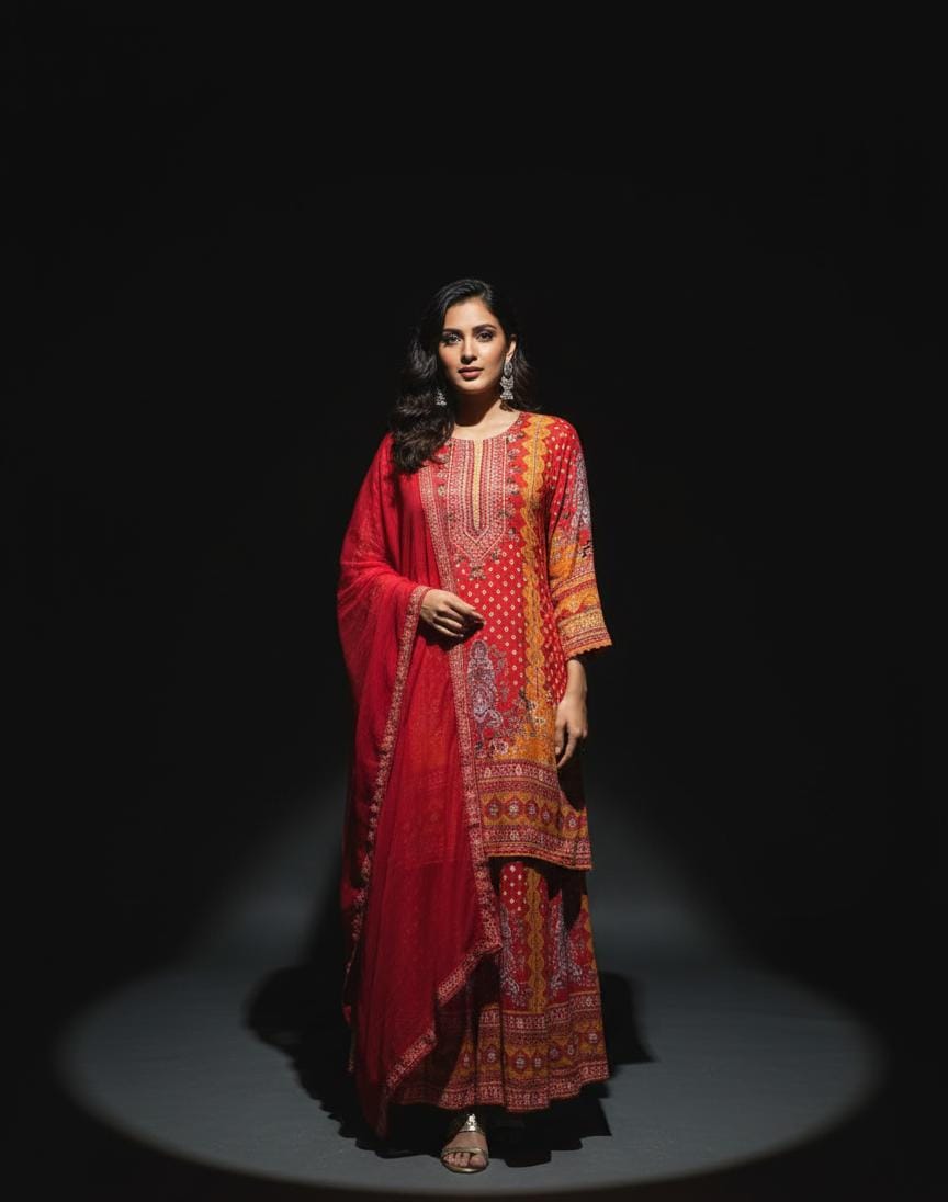 CREPE DIGITAL PRINT READY TO WEAR SUIT