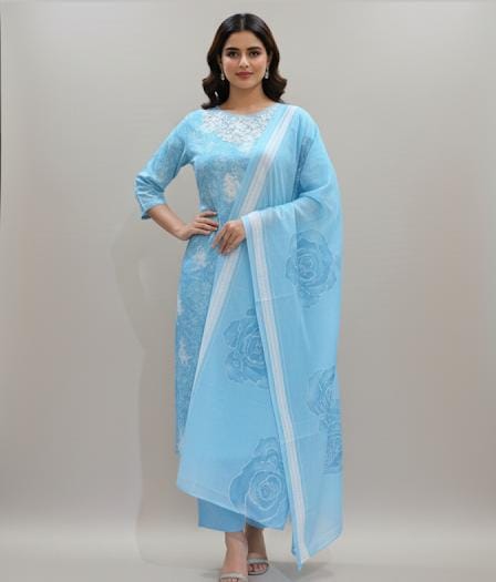 PRINTED COTTON SUIT