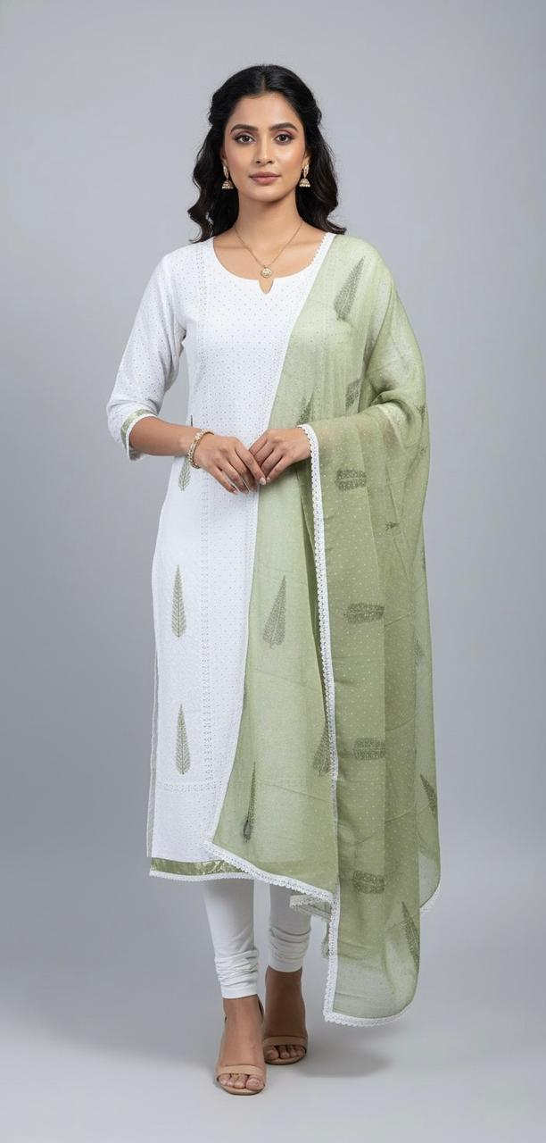 Pure elegance in white — Hakoba cotton suit for women