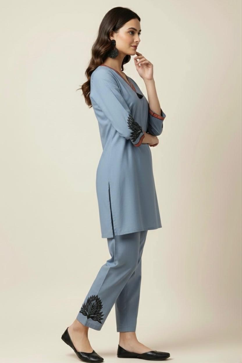 COTTON CO-ORD SET WITH BELL SLEEVES