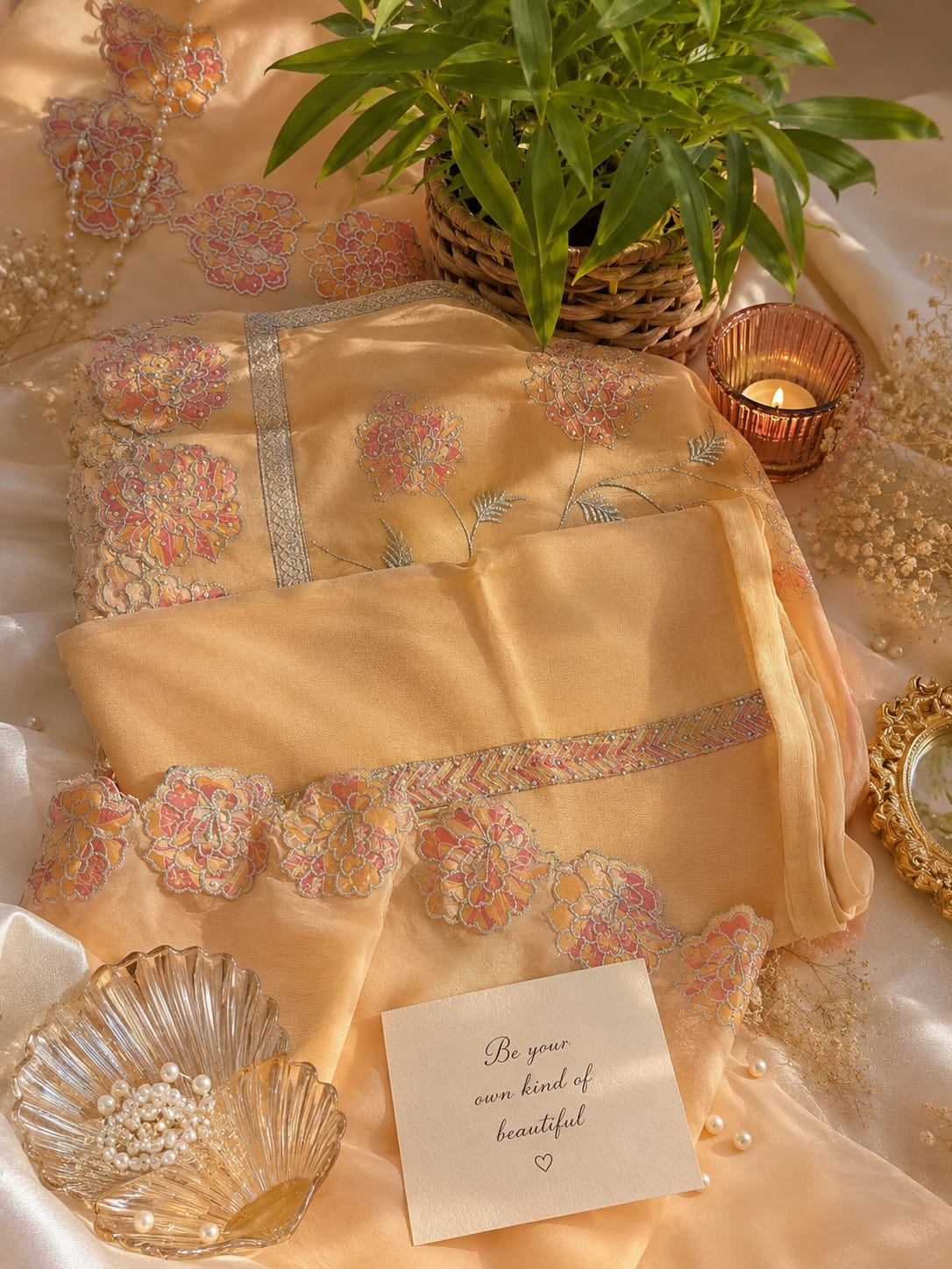 TISSUE UNSTITCH SUIT HIGHLIGHT WITH MACHINE EMBROIDERY