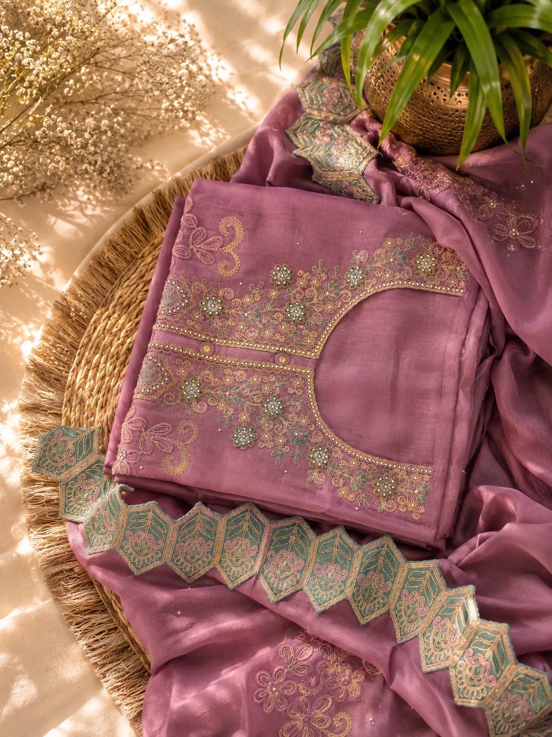 CHINNON UNSTITCH SUIT HIGHLIGHT WITH STONE WORK